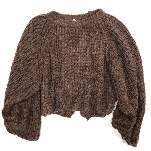 EARTHBOUND Sweaters - SOLD Earthbound Brown Chunky Cropped Sweater